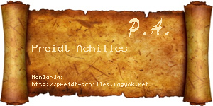 Preidt Achilles névjegykártya